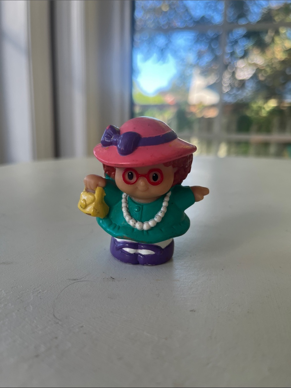 Little People Maggie Pink Hat Teal Dress